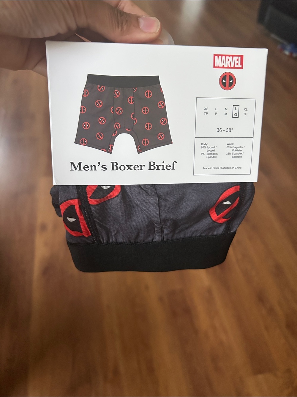 Bioworld Men’s Deadpool Boxer Briefs - Black with Red Logos